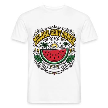 Melone Geht Immer – Wassermelone Sommer - Männer T-Shirt - Weiß - Vorne - AI Model Male 178 dark (178cm)