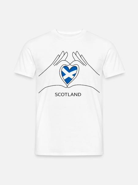 Scotland Herz mit Schottischer Flagge Schottland - Männer T-Shirt - Weiß