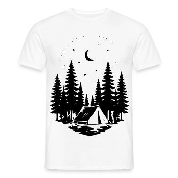 Camping sous les étoiles – nature et aventure en plein air - T-shirt homme - blanc - Devant - AI Model Male 178 dark (178cm)