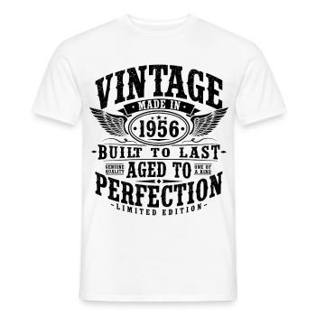 70e anniversaire 1956 cadeau vintage vintage - T-shirt homme - blanc - Devant - AI Model Male 178 dark (178cm)