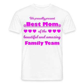 Meilleure équipe de maman – Family Joy Pink - T-shirt homme - blanc - Devant - AI Model Male 178 dark (178cm)