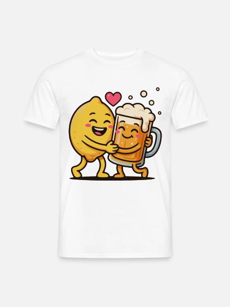 Radler Bier Zitrone Und Bierkrug Freunde - Männer T-Shirt - Weiß