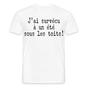 survécu Été Toits - T-shirt homme - blanc - Devant - AI Model Male 178 dark (178cm)