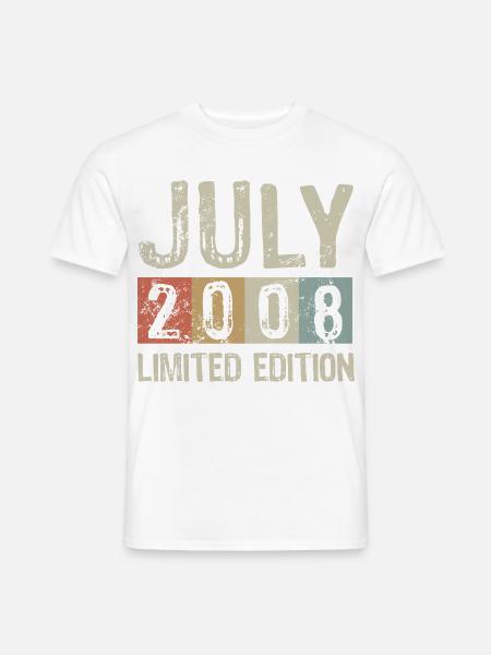 Limited Edition July 2008 Geburtstag Geschenk - Männer T-Shirt - Weiß