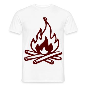 Lagerfeuer Silhouette Rot - Männer T-Shirt - Weiß - Vorne - AI Model Male 178 dark (178cm)