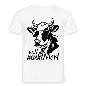 Voll Muhtviert Kuh mit Sonnenbrille - Männer T-Shirt - Weiß - Vorne - AI Model Male 178 dark (178cm)