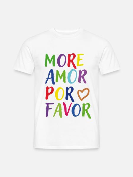 Mehr Liebe Bitte Regenbogen - Männer T-Shirt - Weiß