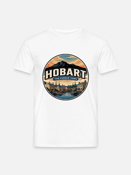 Retro Hobart Mount Wellington Reiseabzeichen - Männer T-Shirt - Weiß