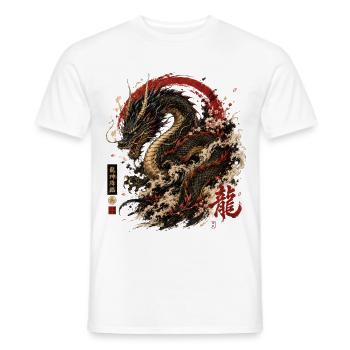 Drache – Japanese Dragon Tattoo Design - Männer T-Shirt - Weiß - Vorne - AI Model Male 178 dark (178cm)