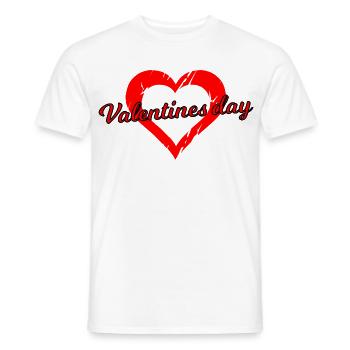 Valentine's Day Heart Font Design - Men's T-Shirt - white - Front - AI Model Male 178 dark (178cm)