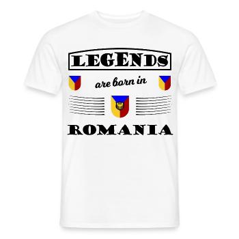 Dreifarbiges Rumänien Wappenmotiv - Männer T-Shirt - Weiß - Vorne - AI Model Male 178 dark (178cm)