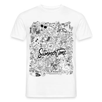 Summertime - Männer T-Shirt - Weiß - Vorne - AI Model Male 178 dark (178cm)