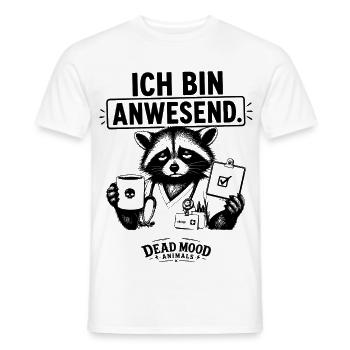 Lustiges Waschbär Pflege Humor Geschenk - Männer T-Shirt - Weiß - Vorne - AI Model Male 178 dark (178cm)