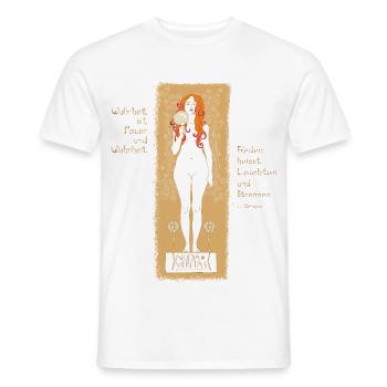 KLIMT vs POESIE: Nuda Veritas 1898 Limited Edition - Männer T-Shirt - Weiß - Vorne - AI Model Male 178 dark (178cm)