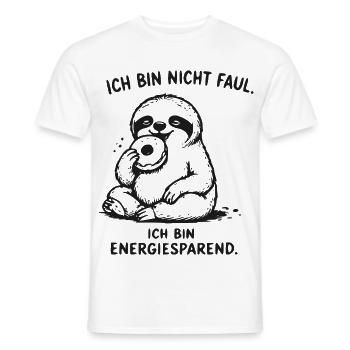 Ich bin energiesparend Faultier - Männer T-Shirt - Weiß - Vorne - AI Model Male 178 dark (178cm)