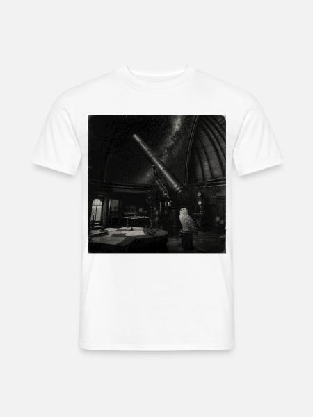 Astronomie Eule Noir Vintage Animal Crime Low Fi - Männer T-Shirt - Weiß