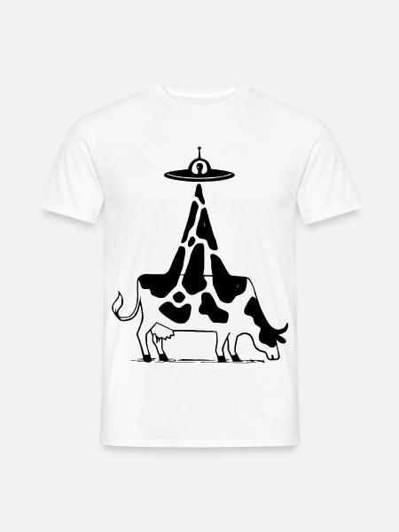 Alien Kuh UFO Vintage - Männer T-Shirt - Weiß