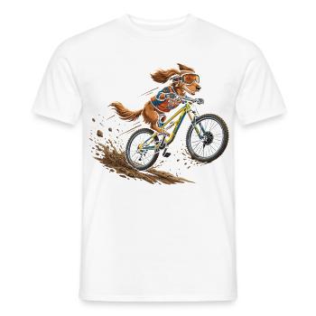 Chien VTT Wild Ride - T-shirt homme - blanc - Devant - AI Model Male 178 dark (178cm)