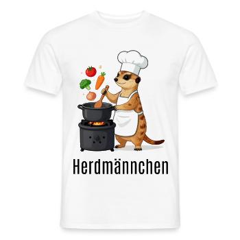 Herdmännchen Koch Gastronomie Beikoch Lustig  - Männer T-Shirt - Weiß - Vorne - AI Model Male 178 dark (178cm)