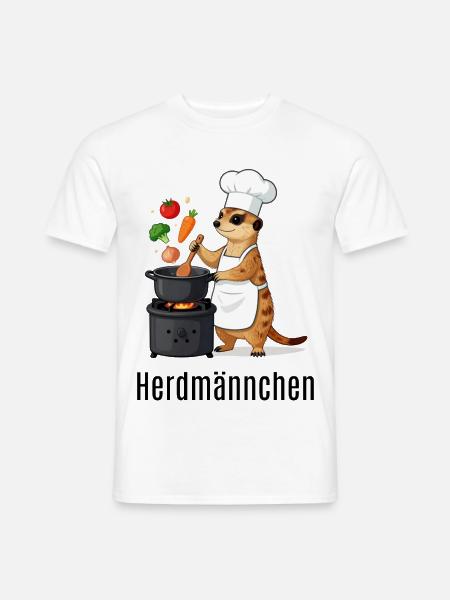 Herdmännchen Koch Gastronomie Beikoch Lustig - Männer T-Shirt - Weiß