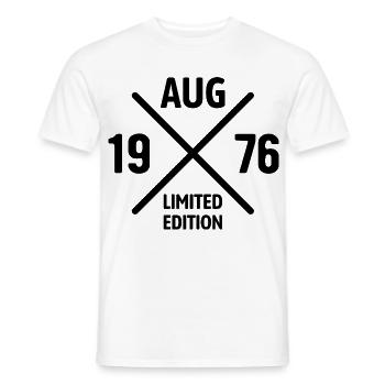 Limited Edition augustus 1976 verjaardagscadeau - Heren T-shirt - wit - Voor - AI Model Male 178 dark (178cm)