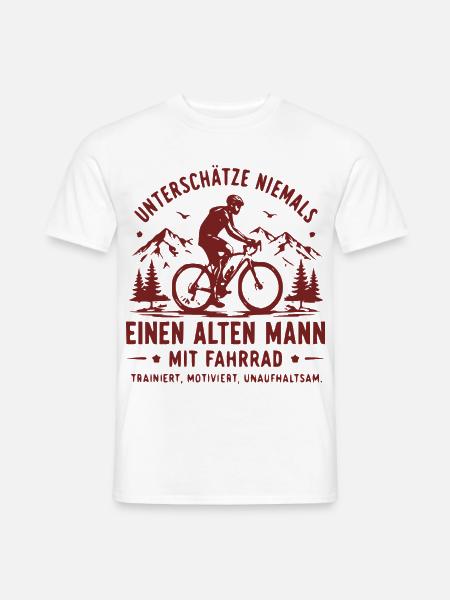 Alpenradfahrer Nie Unterschätzen - Männer T-Shirt - Weiß