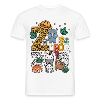 Z c’est pour fête de zoo Jungle zoo anniversaire animaux - T-shirt homme - blanc - Devant - AI Model Male 178 dark (178cm)