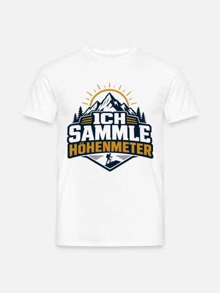 Ich sammle Höhenmeter Wandern Berge - Männer T-Shirt - Weiß