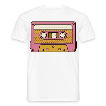 Retro Kassette in Pink - Männer T-Shirt - Weiß - Vorne - AI Model Male 178 dark (178cm)