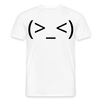 Frustrated emoticon (>_<) argh Kaomoji - Men's T-Shirt - white - Front - AI Model Male 178 dark (178cm)