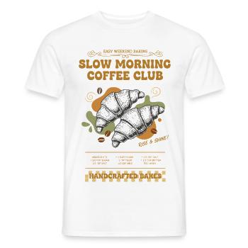 Petit-déjeuner, Café Matin, Brunch, Café - T-shirt homme - blanc - Devant - AI Model Male 178 dark (178cm)