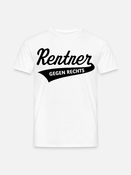 Rentner Gegen Rechts (Rente / Ruhestand / Black) - Männer T-Shirt - Weiß
