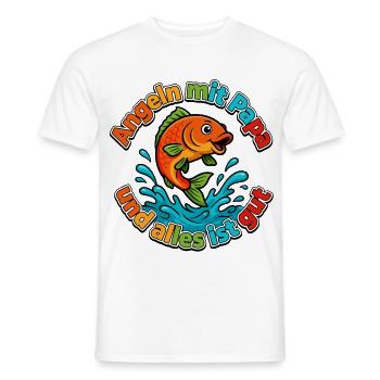 Angeln mit Papa: Alles ist gut - Männer T-Shirt - Weiß - Vorne - AI Model Male 178 dark (178cm)