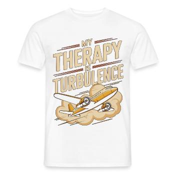 Private Pilot My Therapy Is Turbulence Aviation - Männer T-Shirt - Weiß - Vorne - AI Model Male 178 dark (178cm)