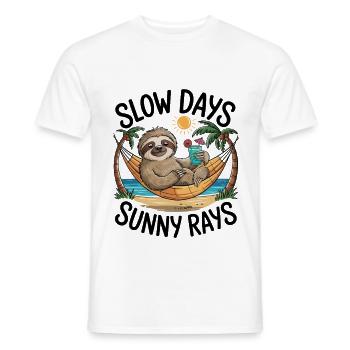 Hamac de la plage des paresseux - T-shirt homme - blanc - Devant - AI Model Male 178 dark (178cm)