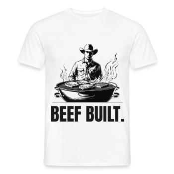 BŒUF CONSTRUIT | T-shirt Carnivore | Steak & Strength - T-shirt homme - blanc - Devant - AI Model Male 178 dark (178cm)