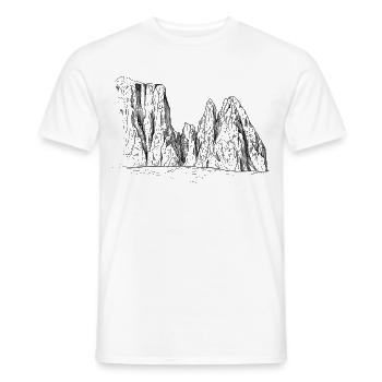Sciliar Massif Silhouette | Dolomites Landmarks - Men's T-Shirt - white - Front - AI Model Male 178 dark (178cm)