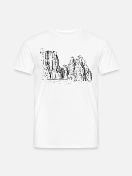 Sciliar Massif Silhouette | Dolomites Landmarks - Men's T-Shirt - white