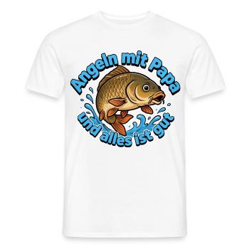 Angeln mit Papa – Alles ist Gut - Männer T-Shirt - Weiß - Vorne - AI Model Male 178 dark (178cm)