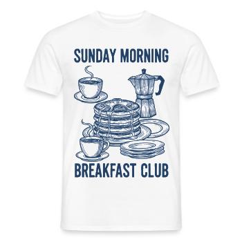 Petit-déjeuner, brunch, café, petit-déjeuner du dimanche matin - T-shirt homme - blanc - Devant - AI Model Male 178 dark (178cm)