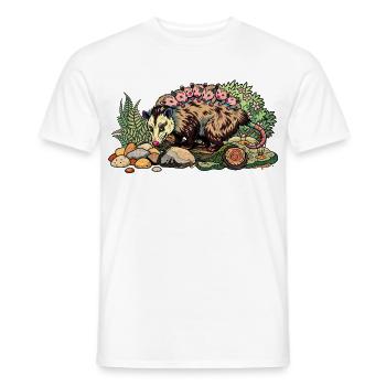 Maman opossum avec sa progéniture - T-shirt homme - blanc - Devant - AI Model Male 178 dark (178cm)