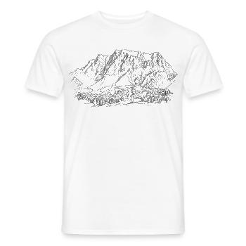 Zugspitze Silhouette | Sommets des montagnes Wetterstein - T-shirt homme - blanc - Devant - AI Model Male 178 dark (178cm)