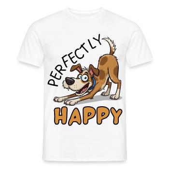 Jack Russell Perfect Happy Dog Design - Männer T-Shirt - Weiß - Vorne - AI Model Male 178 dark (178cm)