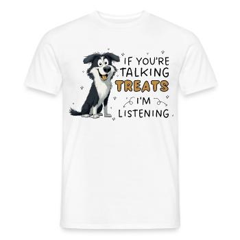 Border Collie Treats Funny Dog Design - Men's T-Shirt - white - Front - AI Model Male 178 dark (178cm)