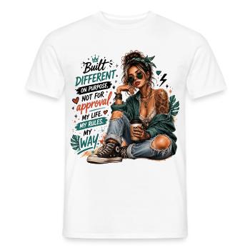 Built Different My Way - Aesthetic Boho Tattoo Gir - Männer T-Shirt - Weiß - Vorne - AI Model Male 178 dark (178cm)