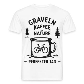 Graveln Kaffee Nature – Perfekter Tag - Männer T-Shirt - Weiß - Vorne - AI Model Male 178 dark (178cm)