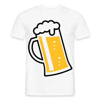 Maßkrug (Bier / Bierseidel / Bierglas / R /\/ 2C)  - Männer T-Shirt - Weiß - Vorne - AI Model Male 178 dark (178cm)