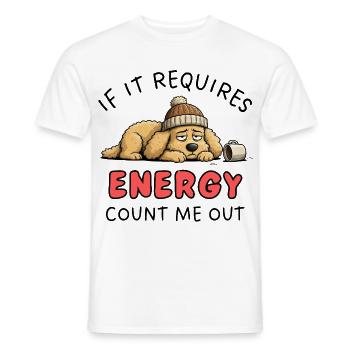 Golden Retriever a besoin d’énergie ? Count Me Out Design - T-shirt homme - blanc - Devant - AI Model Male 178 dark (178cm)