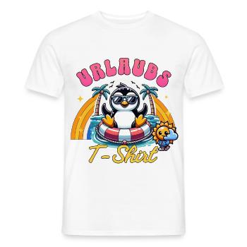 Urlaubs Shirt – Pinguin Urlaub T Shirt - Männer T-Shirt - Weiß - Vorne - AI Model Male 178 dark (178cm)