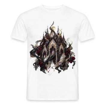 Cathédrale gothique florale - T-shirt homme - blanc - Devant - AI Model Male 178 dark (178cm)